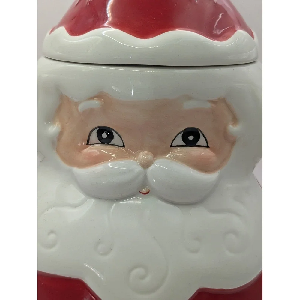 Johanna Parker Magenta Carnival Cottage Santa Claus Canister Cookie Jar Ceramic